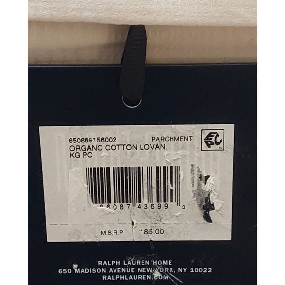 Ralph Lauren LOVAN JACQUARD 100% Organic Cotton Two King Pillowcases  PARCHMENT - Picture 7 of 8